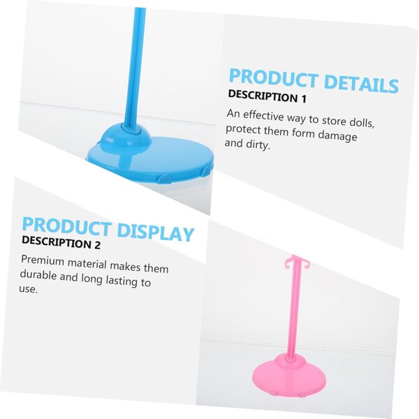 20 Supporti per Bambole in Plastica Stabili e Resistenti per Esposizione Bambini