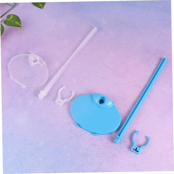 Support per Bambole in Plastica Trasparente e Blu - Set da 20 Pezzi Universali