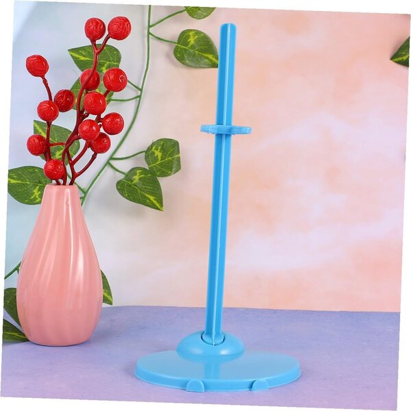 Support per Bambole in Plastica Trasparente e Blu - Set da 20 Pezzi Universali