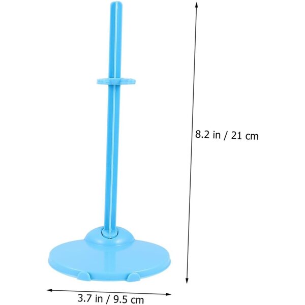 Support per Bambole in Plastica Trasparente e Blu - Set da 20 Pezzi Universali