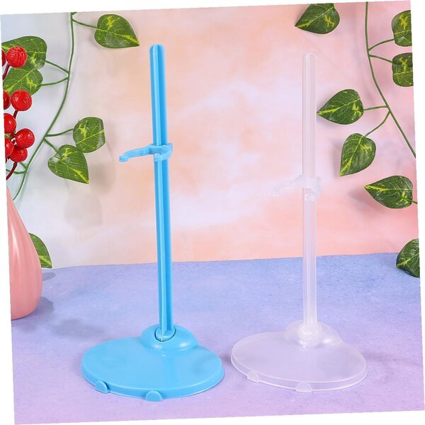 Support per Bambole in Plastica Trasparente e Blu - Set da 20 Pezzi Universali