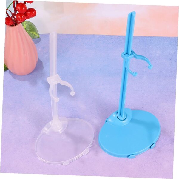Support per Bambole in Plastica Trasparente e Blu - Set da 20 Pezzi Universali