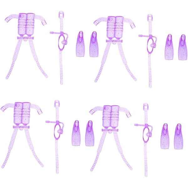 VICASKY Kit di Immersione per Bambole 28 cm con Occhialini, Pinne e Bombole Ossigeno in Plastica