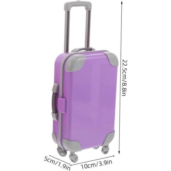 WOONEKY Set mit 2 Mini-Hartschalenkoffern für 18-Zoll-Puppen mit Rollen und stabilem Griff