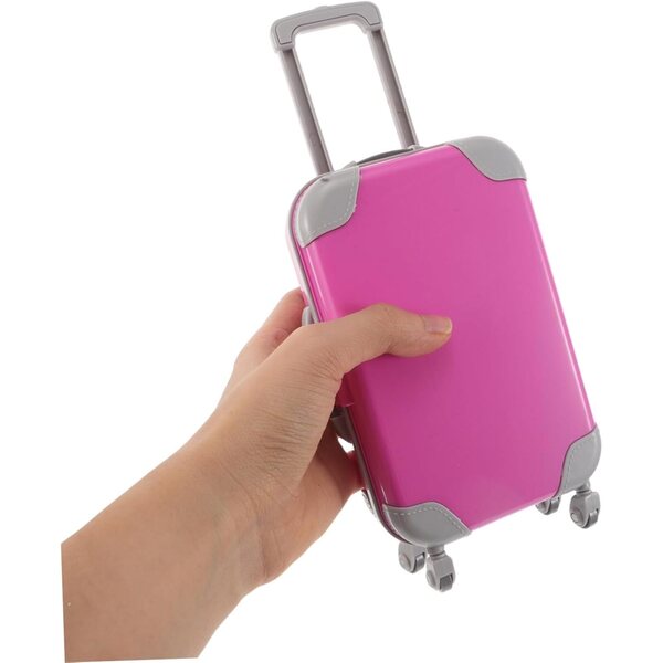 WOONEKY Set mit 2 Mini-Hartschalenkoffern für 18-Zoll-Puppen mit Rollen und stabilem Griff