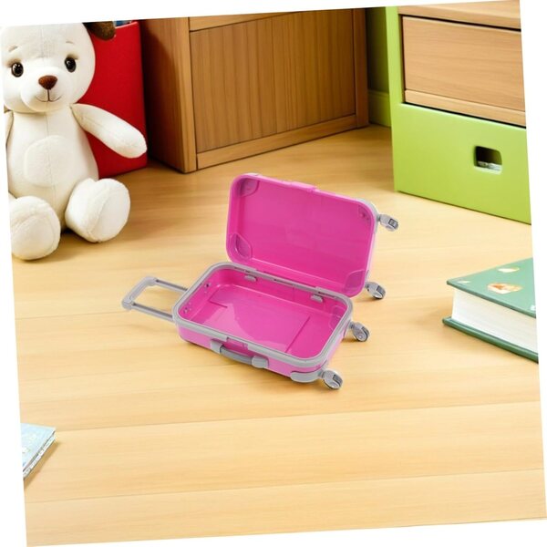 WOONEKY Set mit 2 Mini-Hartschalenkoffern für 18-Zoll-Puppen mit Rollen und stabilem Griff