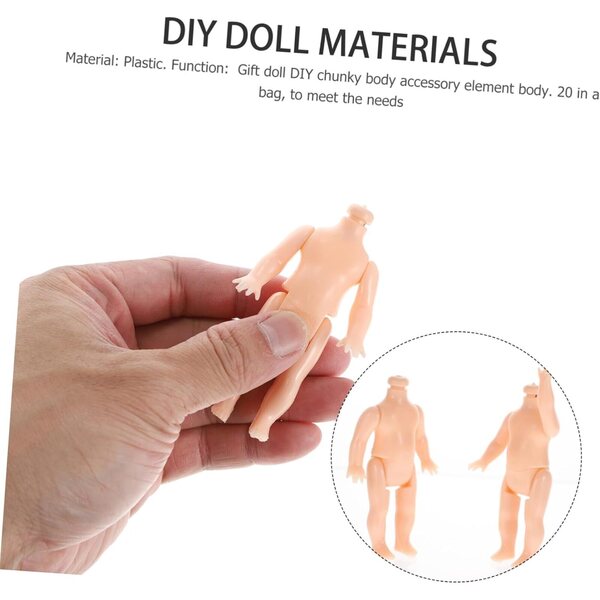 Set 20 Corpi Bambola in Plastica Spessa per Accessori DIY, Creatività e Giochi Educativi