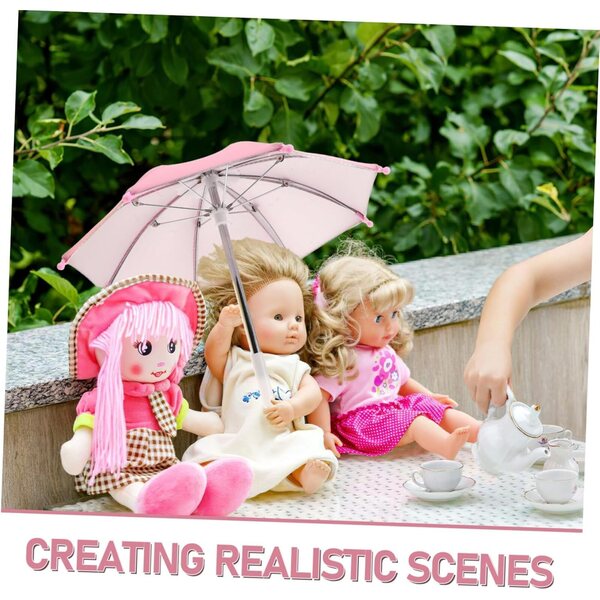 Set 4 Mini Parapluies per bamboles Accessori Resistenti per Giochi di Ruolo Bambine