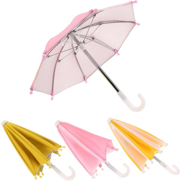 Set 4 Parapluies Miniatura per Bambole - Accessori Realistici per Giochi di Ruolo e Decorazioni