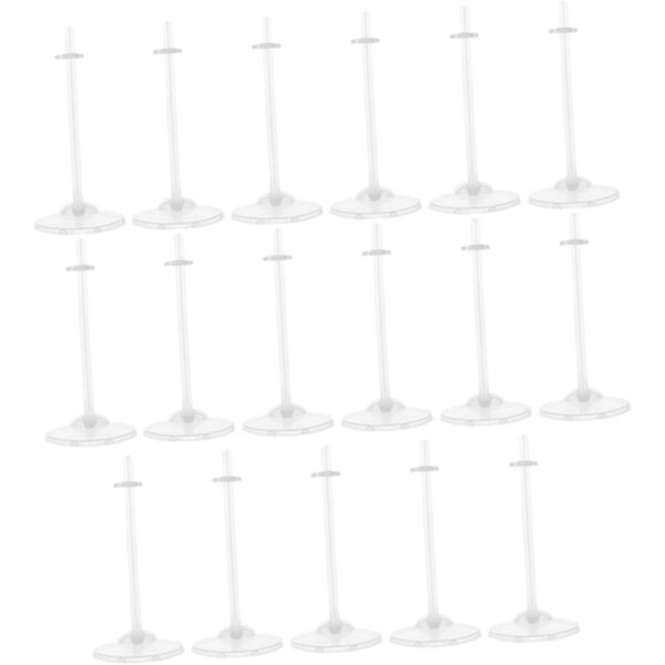 Support per Bambole in Plastica Trasparente 17 Pezzi Base Stabile per Esposizione Bambini
