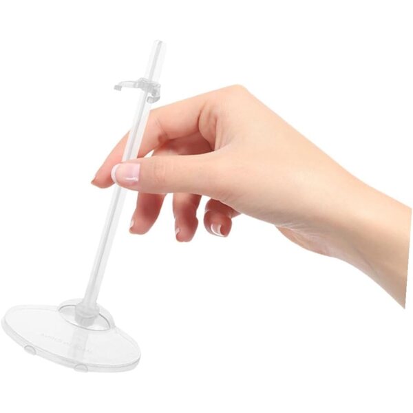 Support per Bambole in Plastica Trasparente 17 Pezzi Base Stabile per Esposizione Bambini