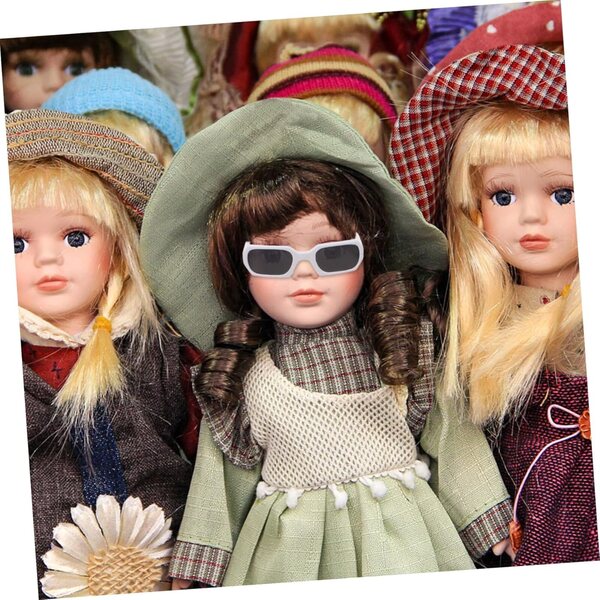 Set mit 6 Puppensonnenbrillen – farbenfrohe Modeaccessoires aus Kunststoff