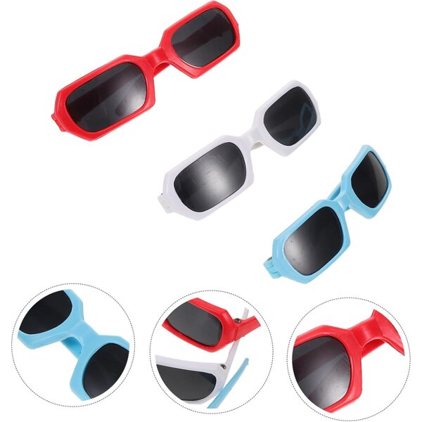Set mit 6 Puppensonnenbrillen – farbenfrohe Modeaccessoires aus Kunststoff
