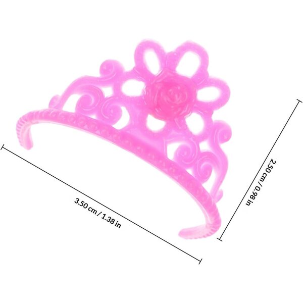 Kit mit 20 Mini-Kronen aus widerstandsfähigem Kunststoff für Puppen, dekoratives Zubehör, rosa, 4 cm