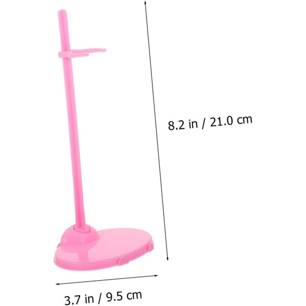 Set 20 Supporti per Bambole in Plastica con Clip Rosa e Blu per Esposizione Stabile