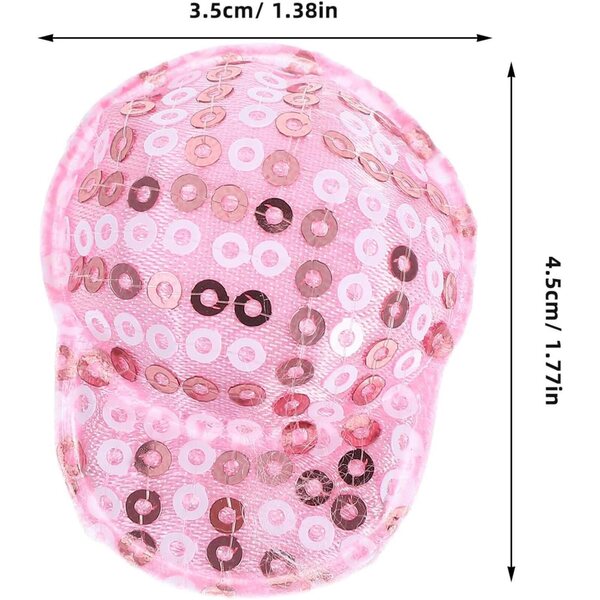 Set 10 Mini Casquettes Paillettes per Bambole in Tessuto, Accessori DIY Facili e Creativi