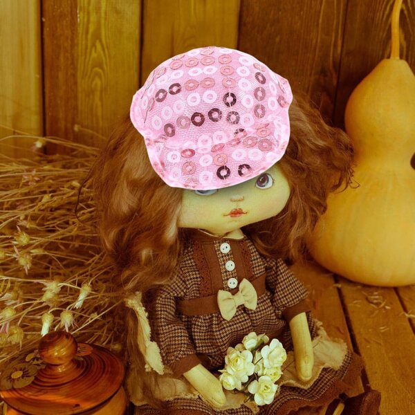 Set 10 Mini Casquettes Paillettes per Bambole in Tessuto, Accessori DIY Facili e Creativi