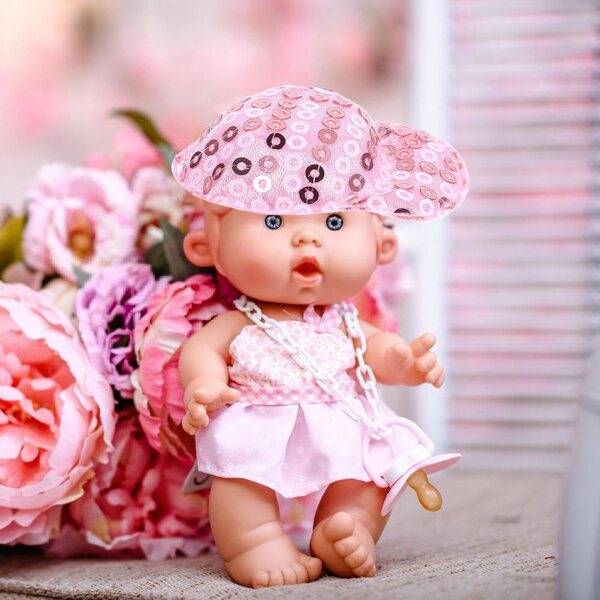 Set 10 Mini Casquettes Paillettes per Bambole in Tessuto, Accessori DIY Facili e Creativi