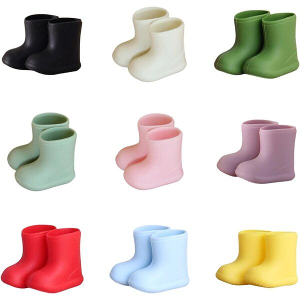 Wasserdichte PVC-Regenstiefel für 1/12 Puppen, rutschfest und farbenfroh
