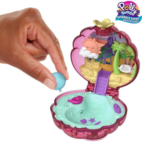 Polly Pocket Sparkle Cove Adventure: Kompaktes Spielset mit Meerestier-Mikropuppen
