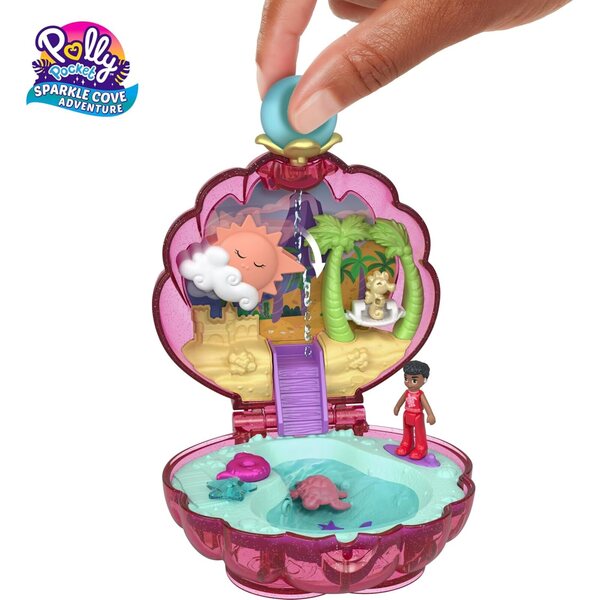 Polly Pocket Sparkle Cove Adventure: Kompaktes Spielset mit Meerestier-Mikropuppen