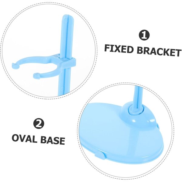 Support per bambole 30 pezzi in plastica colorati rosa e blu, portabambole stabile
