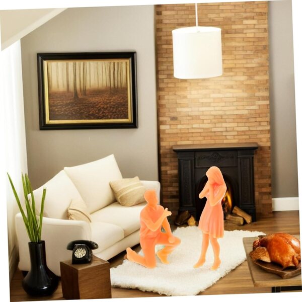 Mini-Statuetten Paar-Heiratsantrag 1:64 Puppenhausdekoration CHICAMPERA