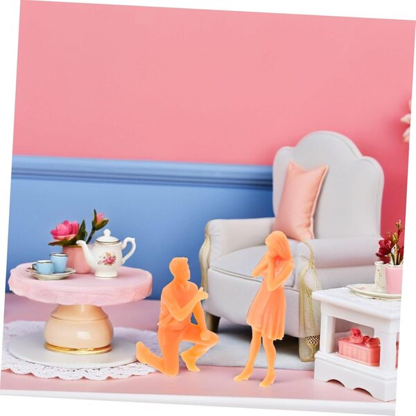Mini-Statuetten Paar-Heiratsantrag 1:64 Puppenhausdekoration CHICAMPERA