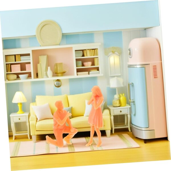 Mini-Statuetten Paar-Heiratsantrag 1:64 Puppenhausdekoration CHICAMPERA