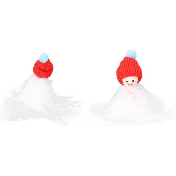Set 10 Mini Pupazzi Natalizi in Legno e Cotone per Casa delle Bambole e Decorazioni