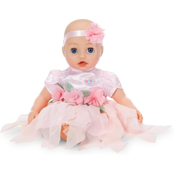 BABY born Fata des Fleurs-Outfit mit rosa Kleid, Dekorationen und Stirnband für 43-cm-Puppen