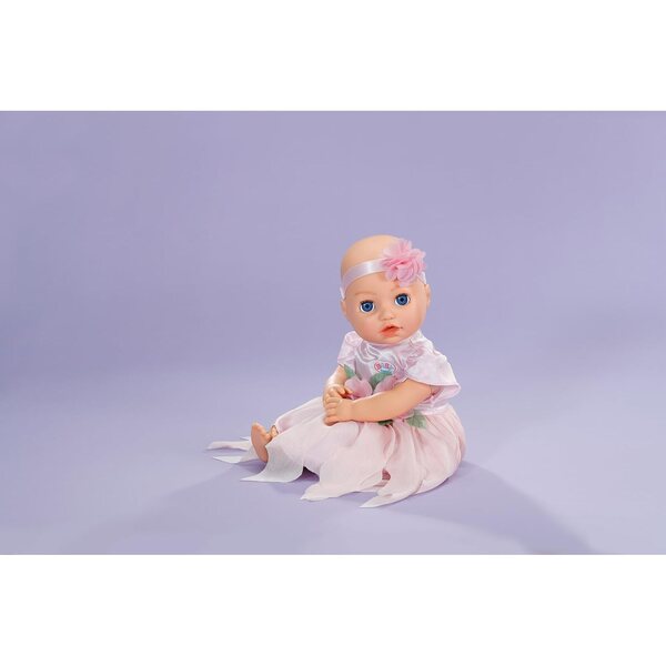 BABY born Fata des Fleurs-Outfit mit rosa Kleid, Dekorationen und Stirnband für 43-cm-Puppen