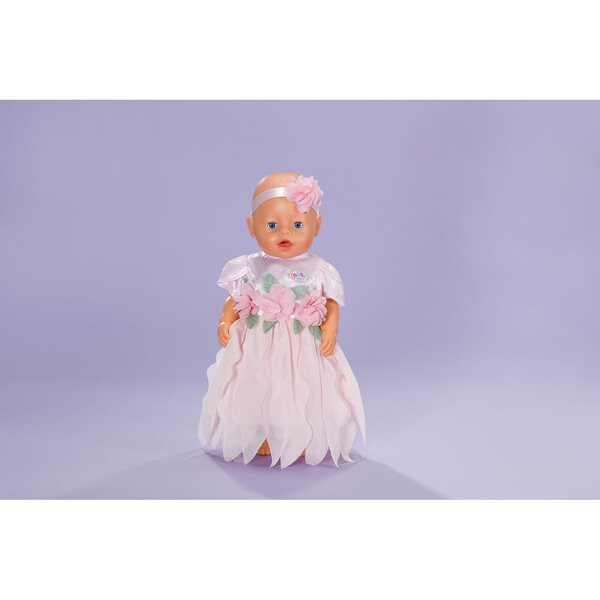 BABY born Fata des Fleurs-Outfit mit rosa Kleid, Dekorationen und Stirnband für 43-cm-Puppen