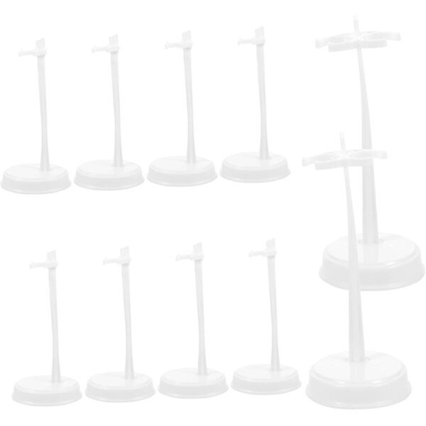 Set 10 Supporti per Bambole e Figurine Mini in Plastica | Espositori Resistenti e Pratici