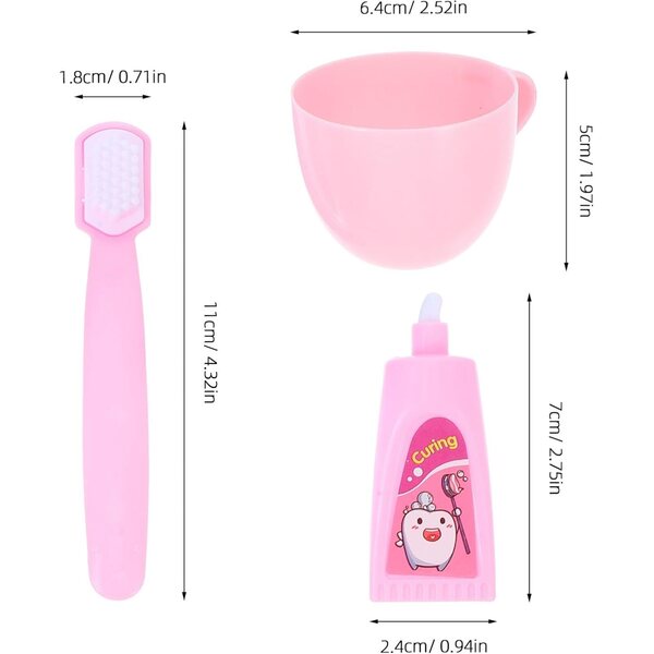 Set di accessori in miniatura per bambola da 45 cm - Spazzolini da denti e kit dentifricio gratuiti