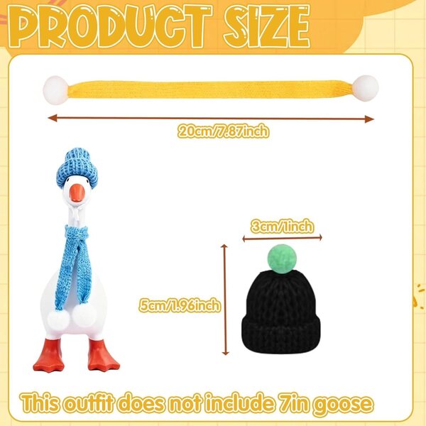 Set mit 30 Miniatur-Gans-Outfits für den Schreibtisch, 18 cm, mit Mützen und Schals