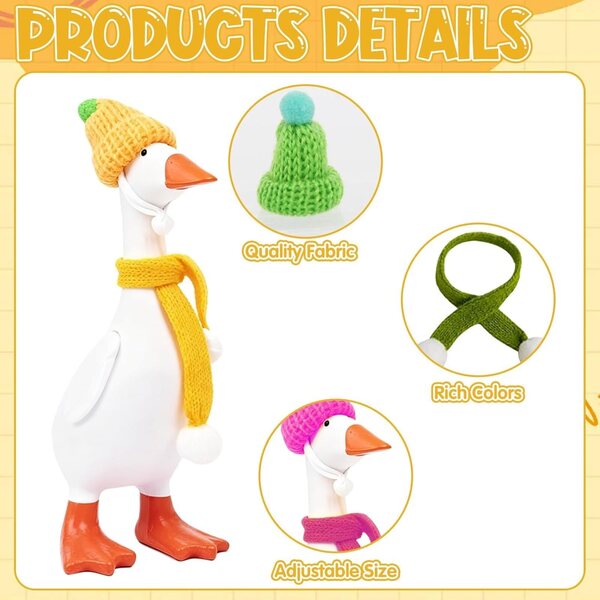 Set mit 30 Miniatur-Gans-Outfits für den Schreibtisch, 18 cm, mit Mützen und Schals