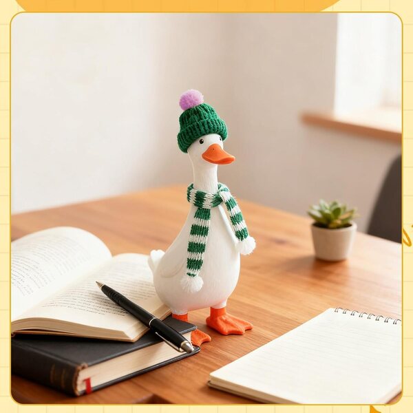 Set mit 30 Miniatur-Gans-Outfits für den Schreibtisch, 18 cm, mit Mützen und Schals