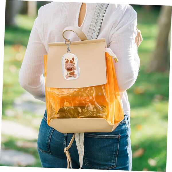 WOONEKY 4 Pochette Trasparente con Porta Chiavi per Figurine e Mini Pupazzi