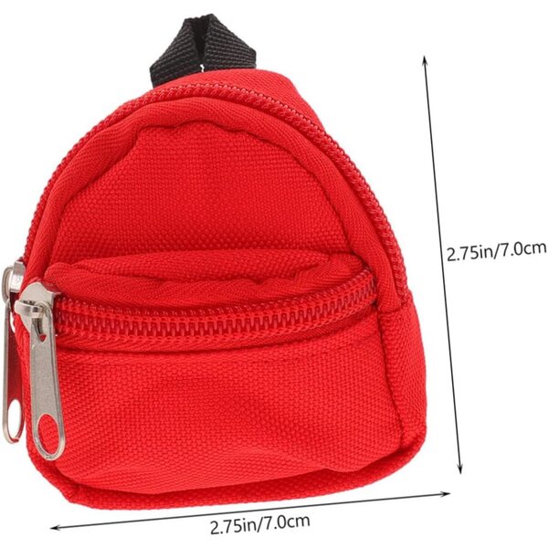 Set 2 Mini Zaini Rossi per Bambole, Accessori Costume e Viaggio per Bambini