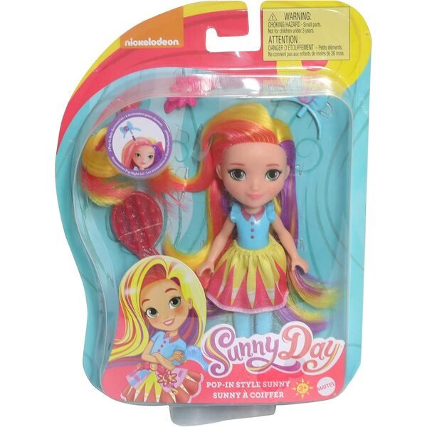 Sunny Day FBN66 Nickelodeon Pop-in Style Sunny, bambola con accessori per capelli