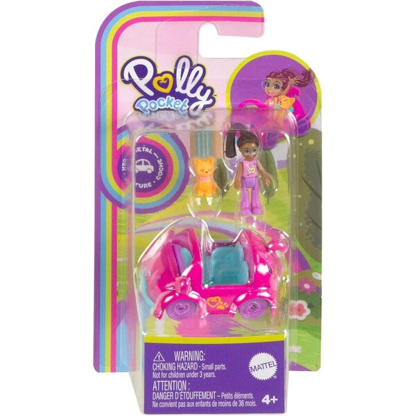 Polly Pocket Kitten Vehicle mit 2 Sitzen, Kreativspiel für Mädchen ab 4 Jahren