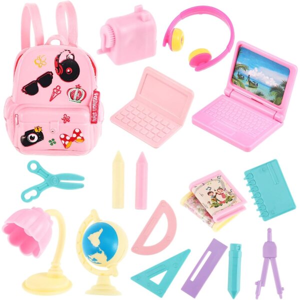 Mini kit di cancelleria per case delle bambole: 18 accessori scolastici realistici in PVC