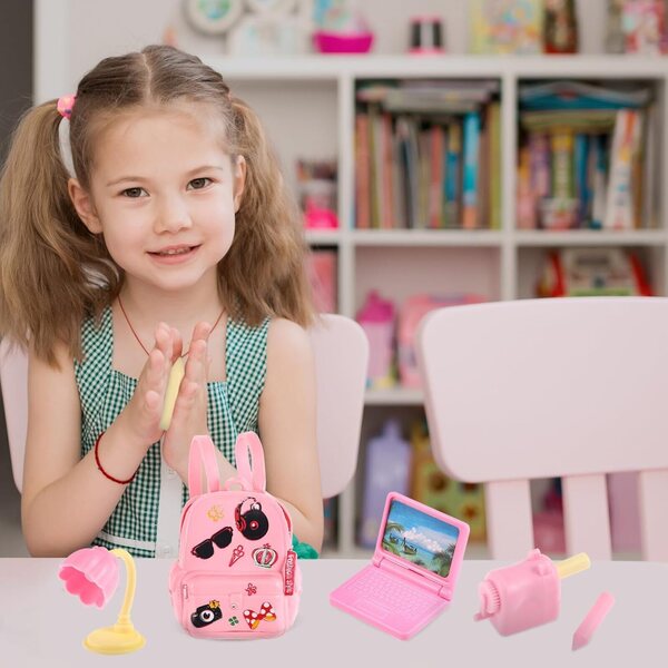 Mini kit di cancelleria per case delle bambole: 18 accessori scolastici realistici in PVC