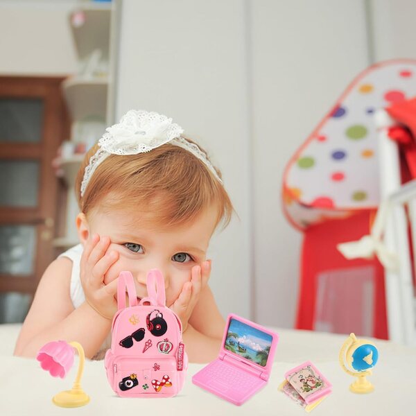 Mini kit di cancelleria per case delle bambole: 18 accessori scolastici realistici in PVC