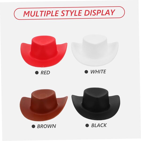 PartyKindom 40 Mini-Cowgirl-Chapeaus aus Kunststoff für Puppen im Western-Stil, mehrfarbig