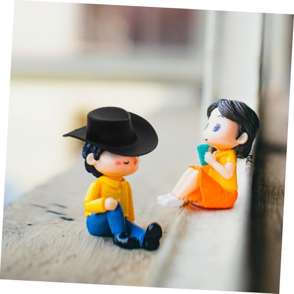 PartyKindom 40 Mini-Cowgirl-Chapeaus aus Kunststoff für Puppen im Western-Stil, mehrfarbig