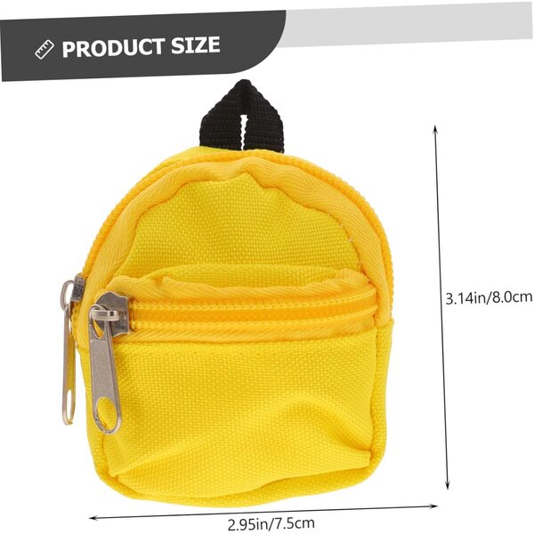 Mini sac à dos giallo in polyester per bambole - accessorio decorativo e ludico