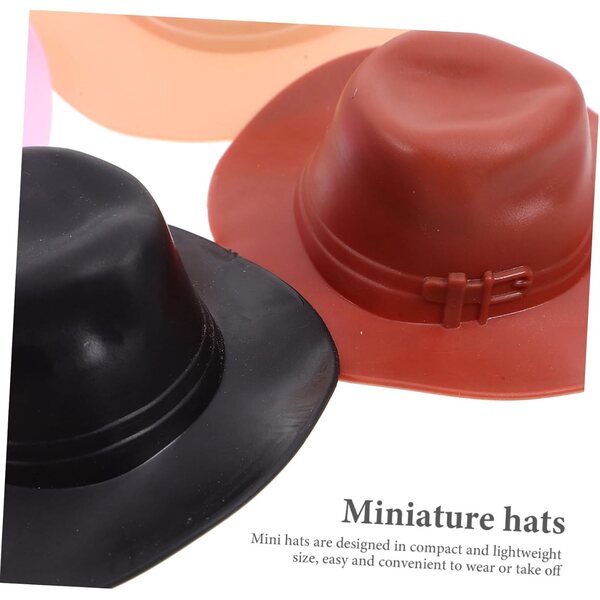 GALPADA 12 Mini Chapeaux Cowboy per bambole 7x7x3 cm in Plastica Colorati per Artigianato
