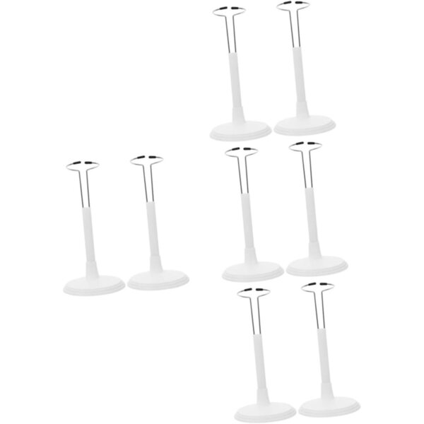 Support per bambole Beaupretty 8 pezzi in PVC bianco, portatile e resistente